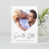 Moderne, stijlvolle foto met script save the date (Staand voorkant)