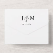 Moderne Stijlvolle Foto Monogram Script Bruiloft All In One Uitnodiging (Achterkant)