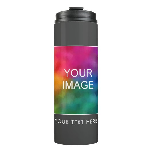 Moderne stijlvolle foto of Logo Eenvoudige Sjabloo Thermosbeker (Voorkant)