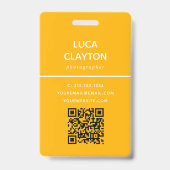 Moderne stijlvolle foto Professional QR-code Logo Badge (Achterkant)