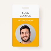 Moderne stijlvolle foto Professional QR-code Logo Badge (Voorkant)