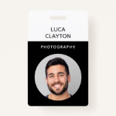 Moderne stijlvolle foto Professional QR-code Logo Badge (Voorkant)