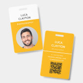 Moderne Stijlvolle Foto Professionele QR-code Logo Badge (Voor- en achterkant)