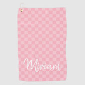 Moderne stijlvolle geblokte monogram golfhanddoek (Voorkant)