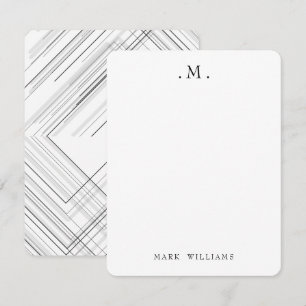 Moderne stijlvolle geometrische lijnen monogram br notitiekaartje