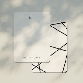 Moderne Stijlvolle Geometrische Lijnen Monogram Br Notitiekaartje