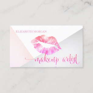 Moderne Stijlvolle Geometrische Lippen Make-up Art Visitekaartje