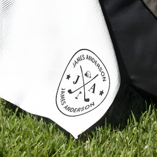 Moderne stijlvolle golfer monogram & naam geperson golfhanddoek