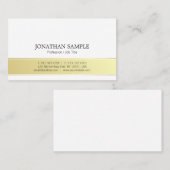 Moderne, stijlvolle gouden en witte, eenvoudige vl visitekaartje (Voorkant / Achterkant)
