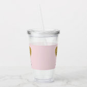 Moderne stijlvolle gouden hart gepersonaliseerde b acryl drinkbeker (Links)