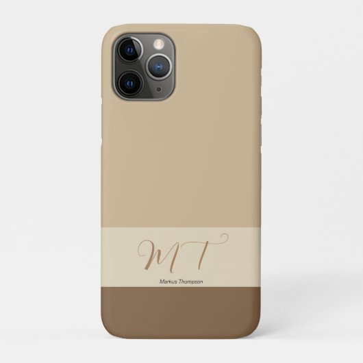 Moderne, stijlvolle initialen met aardtoonkleuren Case-Mate iPhone case (Achterkant)