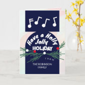 Moderne Stijlvolle Jolly Vakantie Kerstmis Groet Kaart (Gele Bloem)