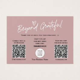 Moderne, stijlvolle kalligrafie QR-code bedankt je Visitekaartje