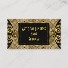 Moderne stijlvolle kunst Deco Gold Black 1930 Visitekaartje