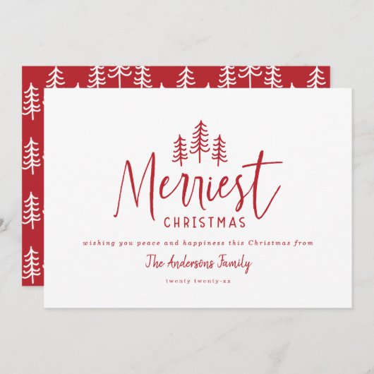 Moderne, stijlvolle, luxe kerst feestdagenkaart (Voorkant / Achterkant)