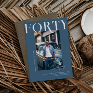 Moderne stijlvolle magazine 40e verjaardagsfoto kaart