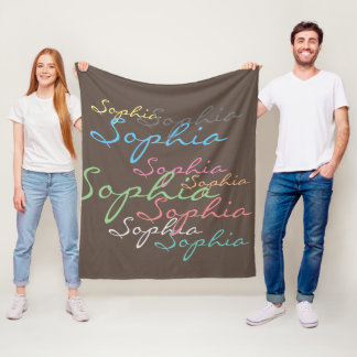 Moderne stijlvolle Maximalistische aangepaste naam Fleece Deken