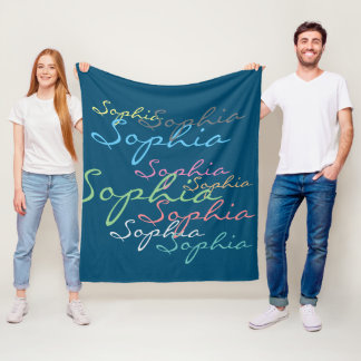 Moderne stijlvolle Maximalistische aangepaste naam Fleece Deken