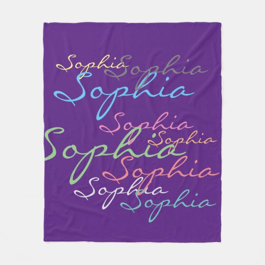 Moderne stijlvolle Maximalistische aangepaste naam Fleece Deken (Voorkant)