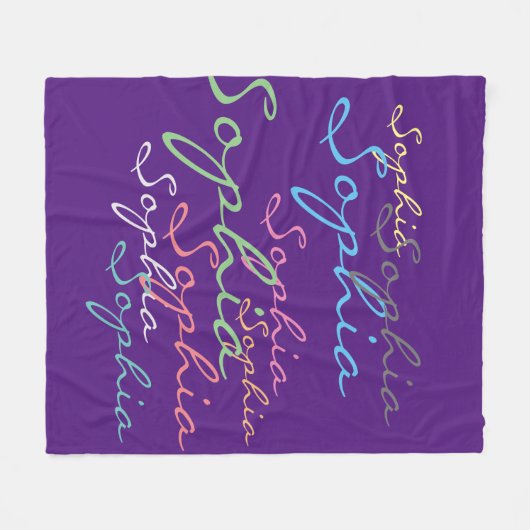 Moderne stijlvolle Maximalistische aangepaste naam Fleece Deken (Voorkant (Horizontaal))