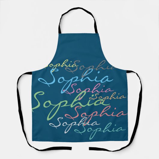 Moderne stijlvolle Maximalistische aangepaste naam Schort (Voorkant)