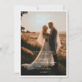 Moderne stijlvolle minimalistische foto bruiloft kaart (Voorkant)