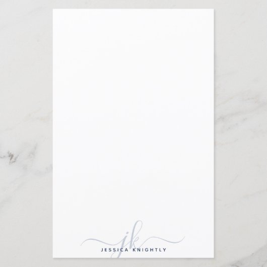 Moderne Stijlvolle Monogram Beginletters Navyblauw (Voorkant)