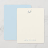 Moderne stijlvolle monogram briefpapier notitiekaartje (Voorkant / Achterkant)