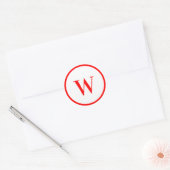 Moderne stijlvolle monogram initiaal ronde sticker (Envelop)