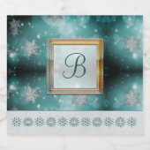 Moderne stijlvolle monogram patronen | Sneeuwparti Likeurfles Etiket (Enkel label)