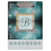 Moderne, stijlvolle monogram patronen Winter Snowf Klembord (Voorkant)
