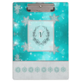 Moderne, stijlvolle monogram patronen Winter Snowf Klembord (Voorkant)