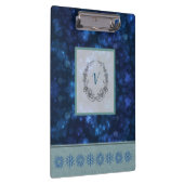 Moderne, stijlvolle monogram patronen Winter Snowf Klembord (Rechts)