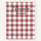 Moderne, stijlvolle monogrammen Farmhouse tartan r Notitieboek (Voorkant)