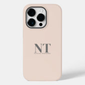 Moderne stijlvolle monogrammen roze pastelkleurblo Case-Mate iPhone case (Achterkant)