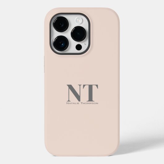 Moderne stijlvolle monogrammen roze pastelkleurblo Case-Mate iPhone case (Achterkant)