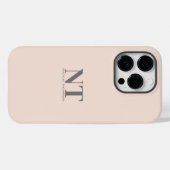 Moderne stijlvolle monogrammen roze pastelkleurblo Case-Mate iPhone case (Achterkant (horizontaal))