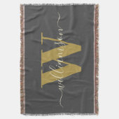 Moderne, stijlvolle monogrammen, zwart goud deken (Voorkant Verticaal)