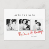 Moderne, stijlvolle multi-fotobruiloft aankondigingskaart (Voorkant)