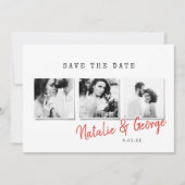 Moderne, stijlvolle multi-fotobruiloft save the date (Voorkant)