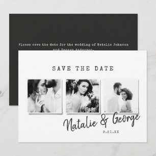Moderne, stijlvolle multi-fotobruiloft save the date