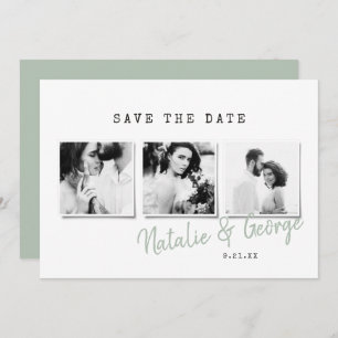 Moderne, stijlvolle multi-fotobruiloft save the date