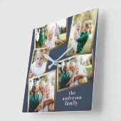 Moderne stijlvolle multi-fotorezelfdecor vierkante klok (Hoek)