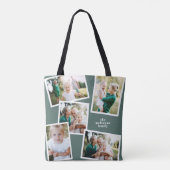 Moderne stijlvolle multi-fotoserie groen draagtas (Achterkant)