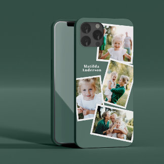 Moderne, stijlvolle, multi-fotoserie, groene chic Case-Mate iPhone 14 hoesje