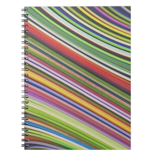 Moderne, stijlvolle Multicolor Curvy Neon Lines Notitieboek (Voorkant)