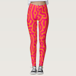 Moderne stijlvolle oranje fuchsia Leggings