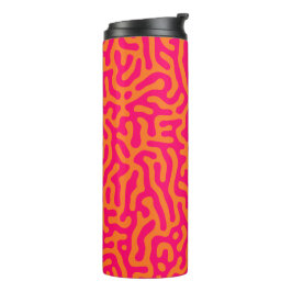 Moderne stijlvolle oranje fuchsia thermosbeker