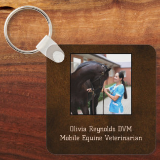 Moderne Stijlvolle Paardendierenarts Promotie Sleutelhanger