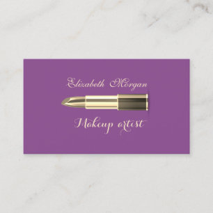 Moderne Stijlvolle Paars -Make-up-Lippenstift Visitekaartje